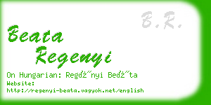 beata regenyi business card